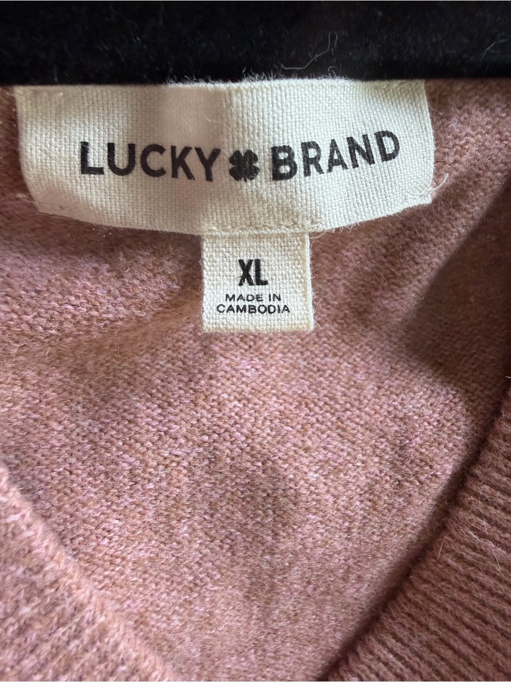 Lucky 🍀 Brand Mauve-Pink V-Neck Pullover Sweater - Picture 3 of 6